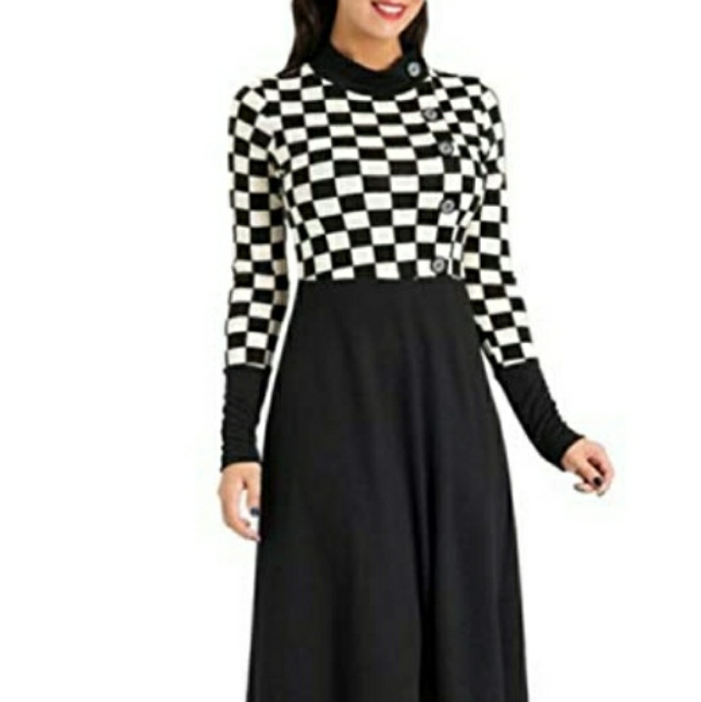 Voodoo Vixen Checkered knit dress sz XL NWOT ❤❣💜